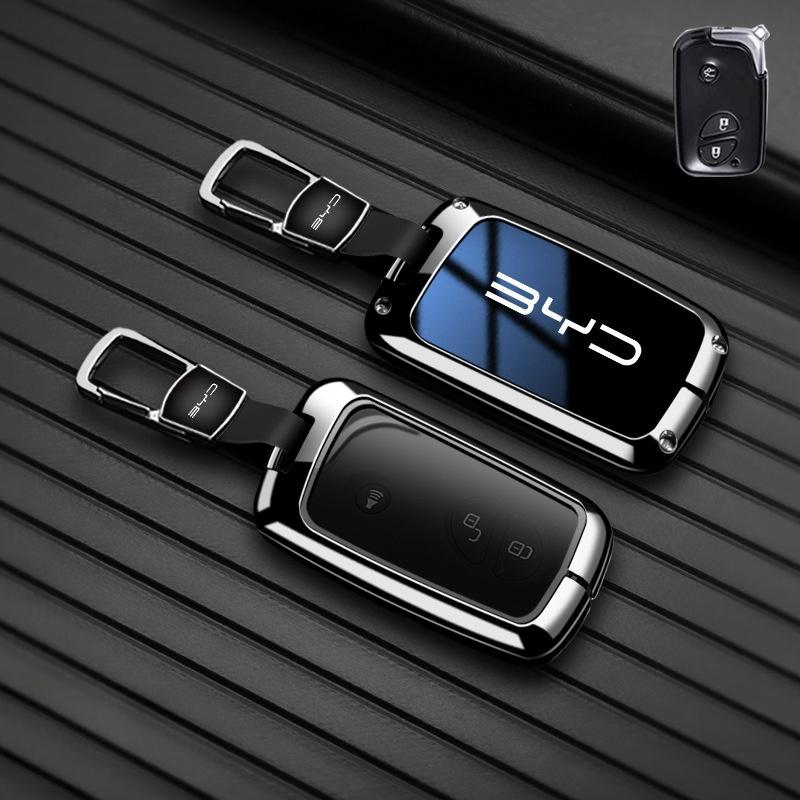 Étui Porte-Clé Télécommande Voiture Coque Housse Sac pour BYD Song Plus Atto 3 Han EV Tang DM Qin Seal Dolphin Accessoires Porte-Clés