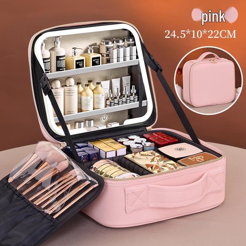 

MDNG Lighted Portable Makeup Case with Mirror Large