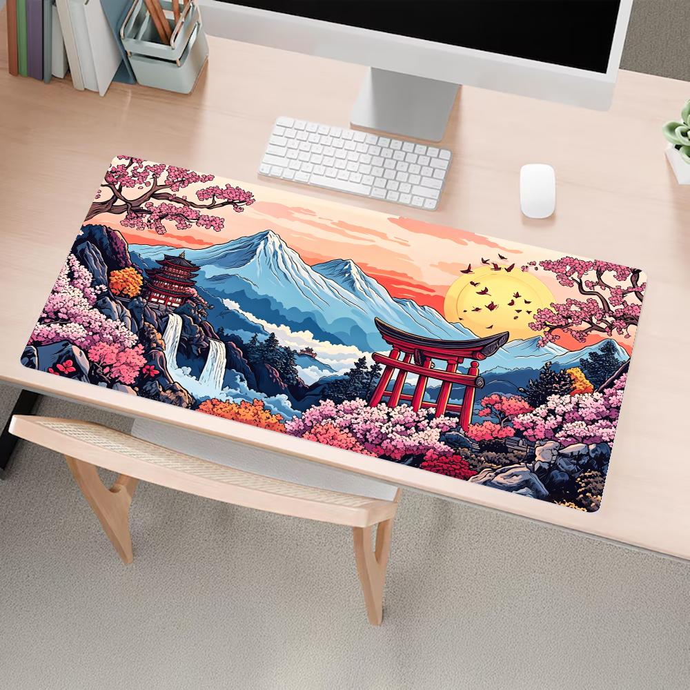 Berglandschaft Torii Sonnenuntergang Mauspads Speed Office Gaming-Matten Teppich Mauspads Schreibtischunterlage Set Up Computertisch Dekorieren