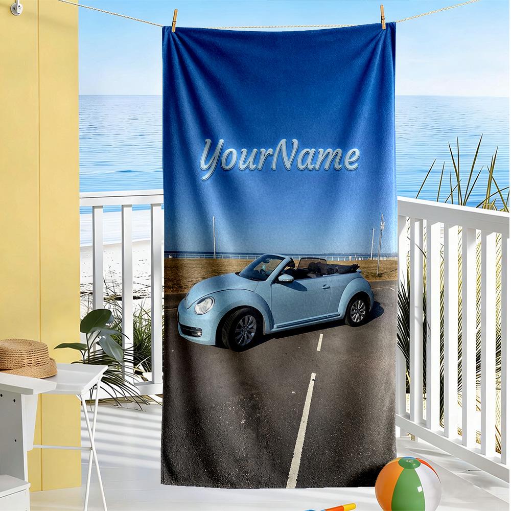 Kw Heavy Trucks Customize Text Beach Towel Super Soft Microfiber Quickdry Fabric Suitable for Swimming Gym Camping Yoga Vacation