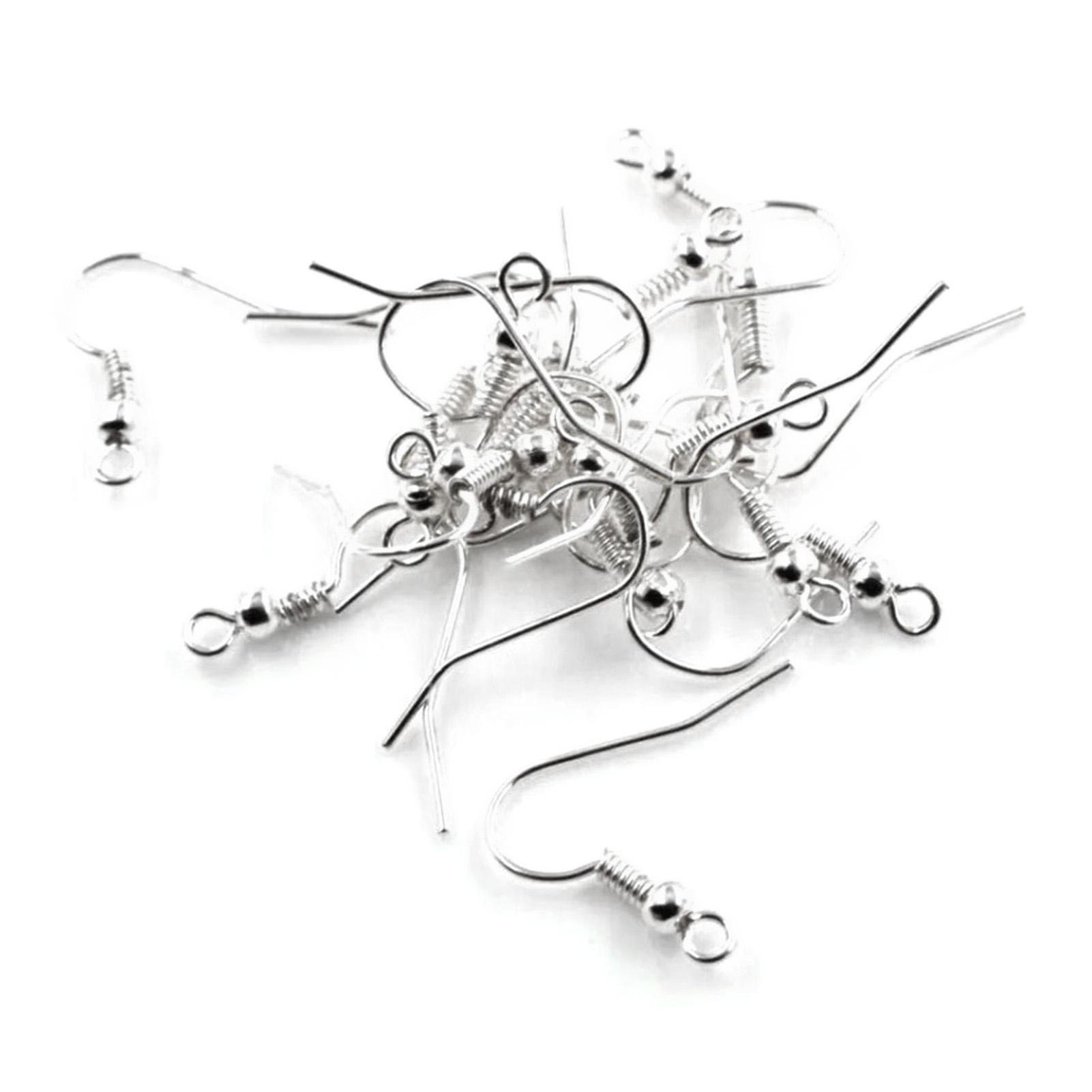 500 Pcs Earring Hooks Metal DIY Earring Hooks DIY Jewelry Accessories For Earring Making Silver