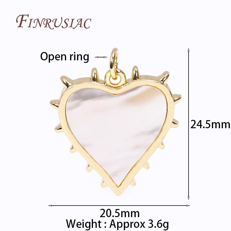 Fashion 18K Gold Plated Inlay Shell Heart Charms Christmas Tree Pendants for Jewelry Making Supplies DIY Necklace Accessories