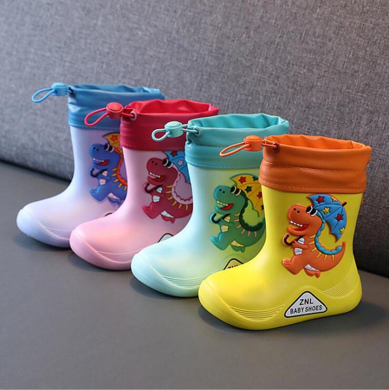 Removable Plush Four Seasons Rain Boots Toddler Waterproof Children Shoes Eva Lightweight Warm Kids Water Shoes
