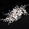 Silver Color Flower Pearl Rhinestone Hair Comb Headband Wedding Hair Accessories For Women Bride Tiara Headband Hair Jewelry