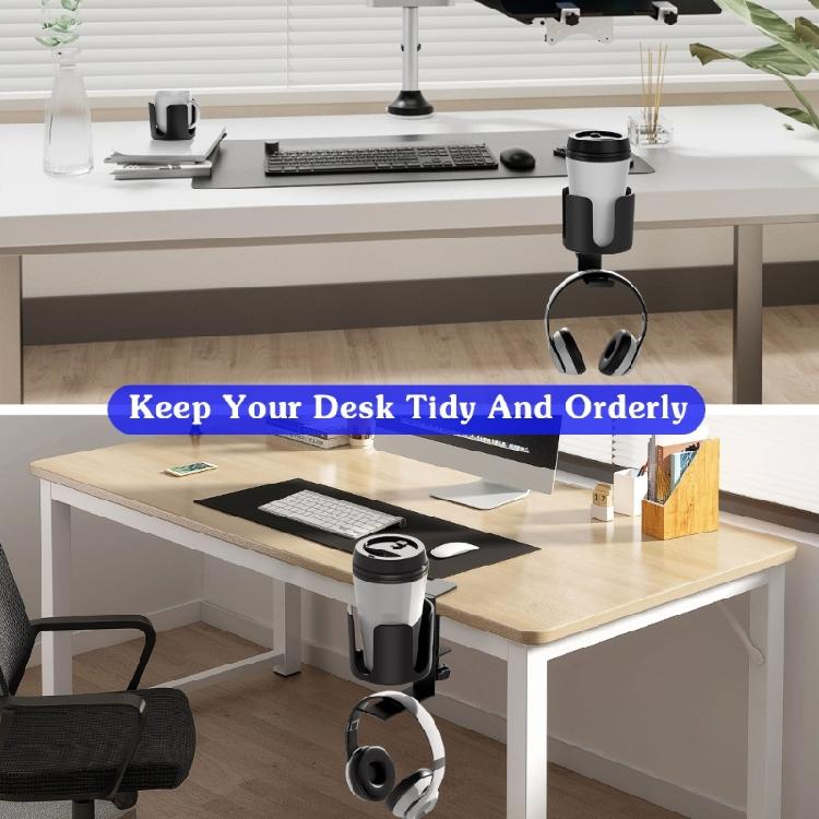 Not Tool Desk Cup Holder With Headphone Hook Organizers Space Efficient Clamp Design For Home Office Environment