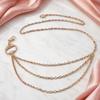 Boho Mond Körperkette, Mehrschichtiger Taillenkettengürtel, Metallbauch-Körperkette mit Sonnenanhänger, Rave Nachtclub Party Körper Schmuck Zubehör für Frauen
