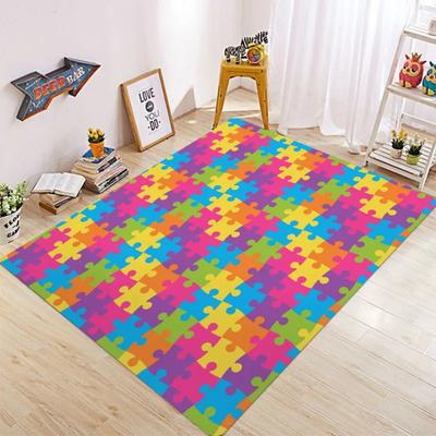 Puzzles Jigsaw Kinderteppiche Waschbare Teppiche für Zuhause Schlafzimmer Wohnzimmer Matte Küche Eingang Fußmatte Rutschfeste Teppiche