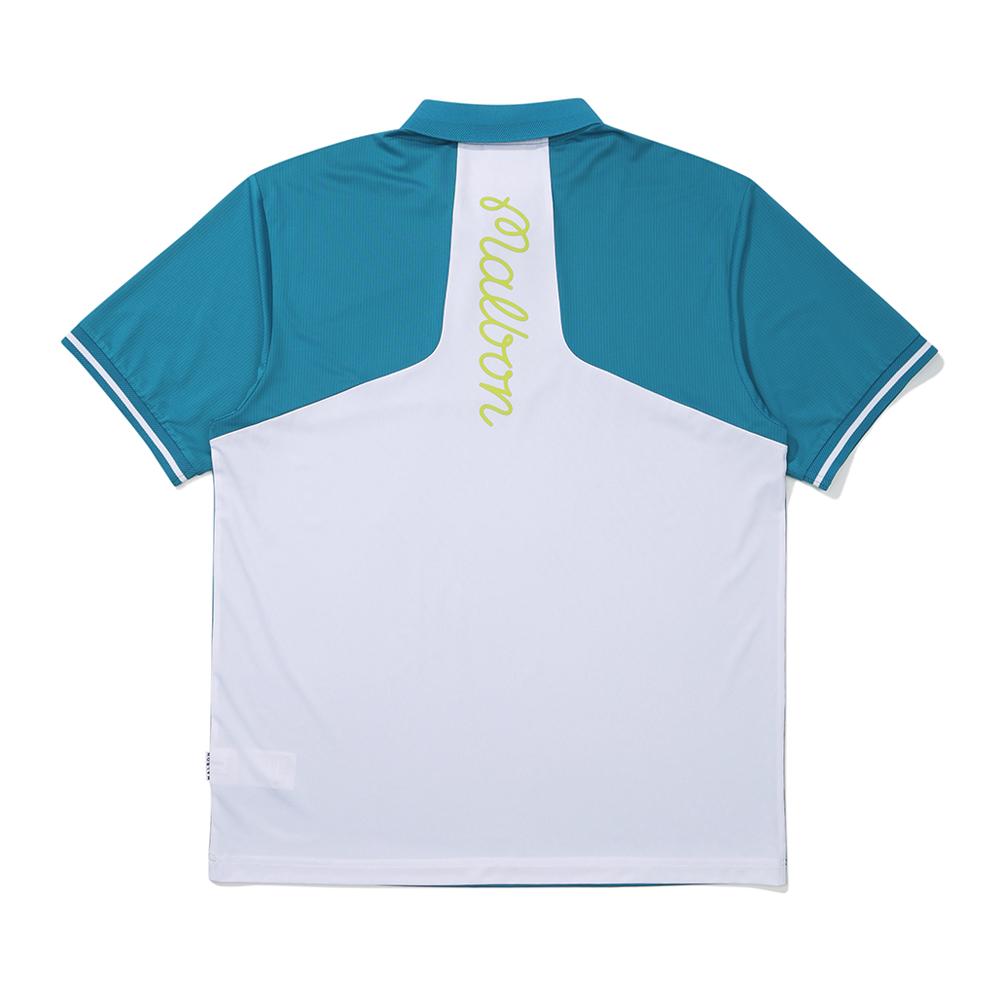 MALBON GOLF Mesh Mix Performance Polo Shirt Peacock Green (Man)