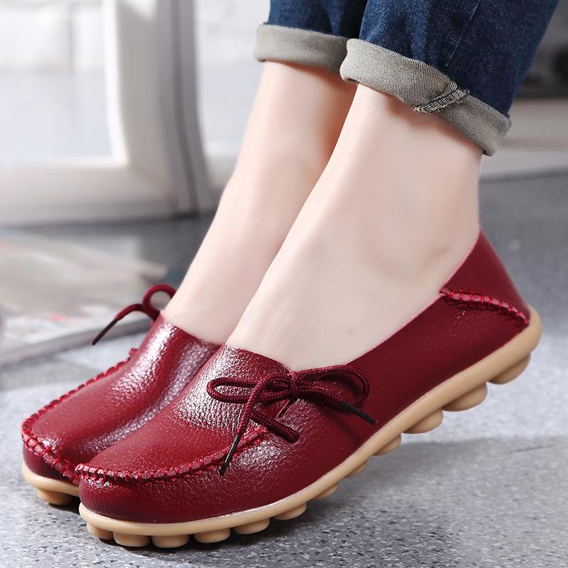 2015 Spring/Summer Plus Size Women's Lace-Up Flat Loafers for Moms and Nurses