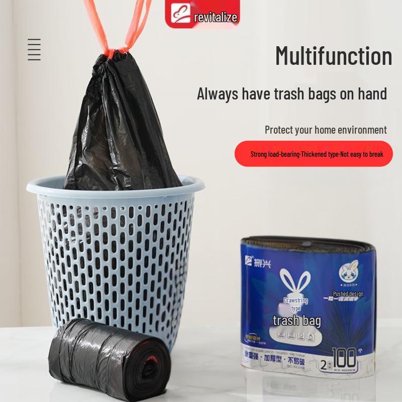 

Zhenxing Thickened Drawstring Household Garbage Bags, 100 Count