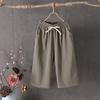 Women's High Rise Drawstring Waist Wide Leg Capri Pants Loose Fit Vintage Linen Blend Cropped Trousers