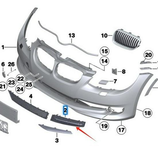 Front Bumper Fog Light Frame for BMW 3 Series E92 LCI (51117227947, 51117227948)