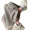 Lazy wind vertical striped wide-leg pants women's spring new products loose cover meat and thin high waist casual floor pants straight-leg pants