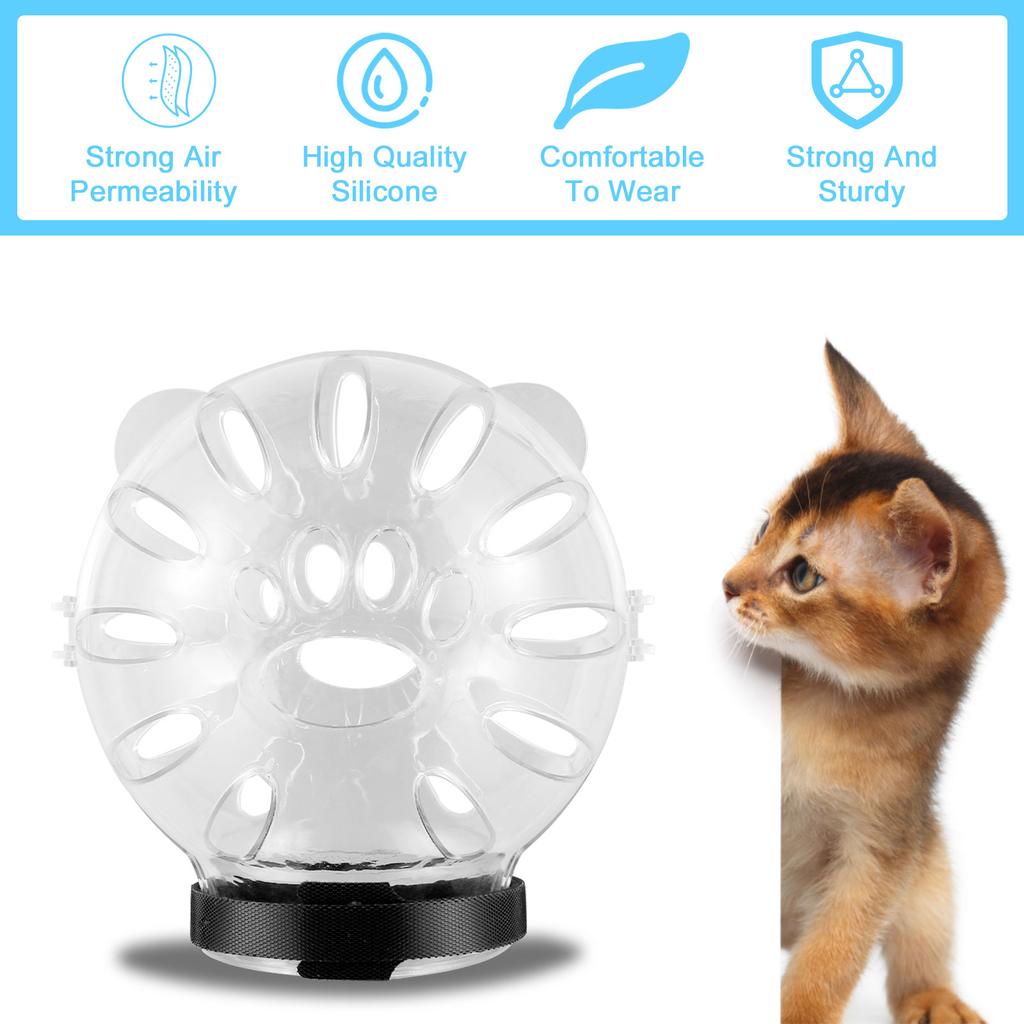 Cat Muzzle Boots Set Anti Bite Breathable Space Hood Cats Helmet with Paw Cover Portable Astronaut Helmet for Grooming