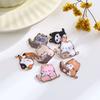 Alloy Diy Jewelry Accessories, Reading Cat Oil Drop Pendant Simple Necklace Bracelet Pendant Jewelry Accessories