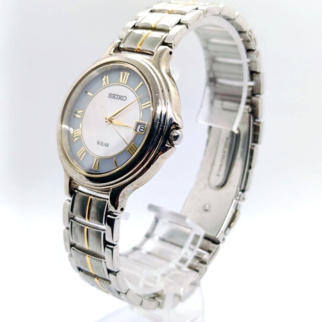 Operating SEIKO Seiko V145-0E50 Solar Roman Combi