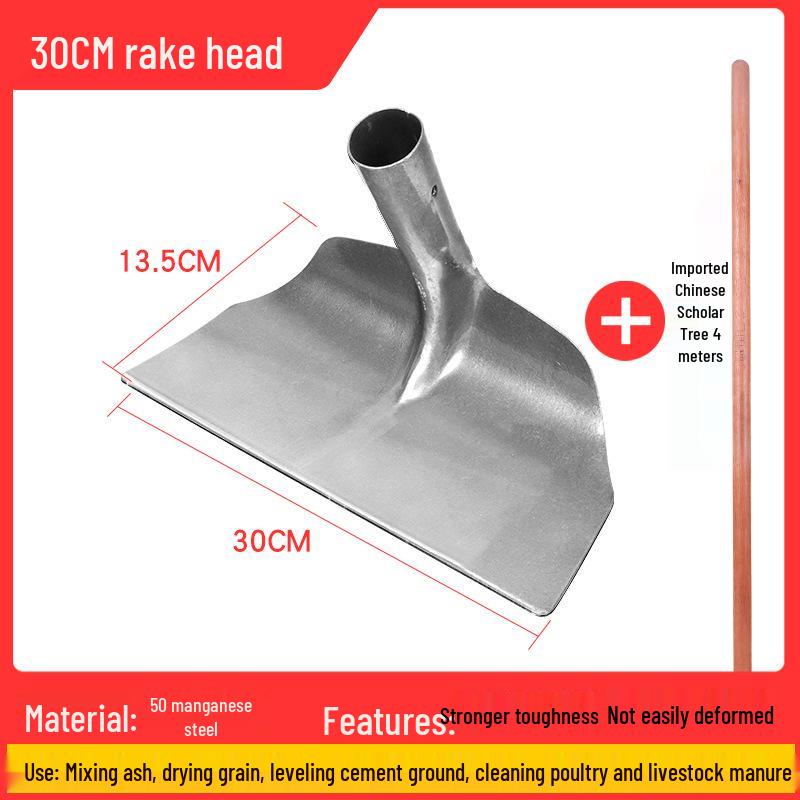 Domácí 50 Manganová ocel Škrabka na hnůj a Hrábě pro Vepřínky a Kuřárny - Zesílený Multifunkční Čisticí Nástroj