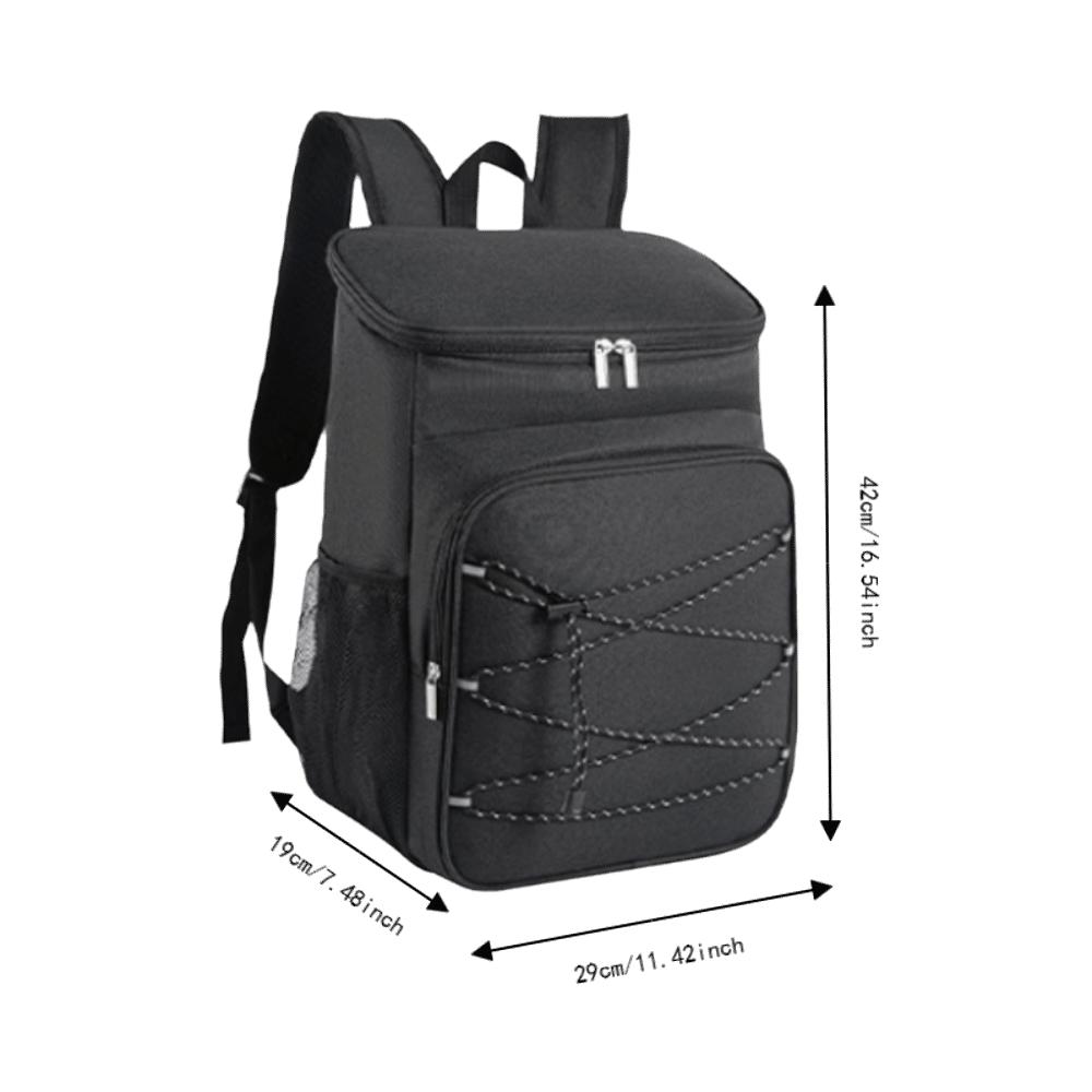 Oxford Cloth and PEVA Cooler Backpack Black Leak Proof Backpack Insulated Cooler Bag  For Travel