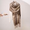 Unisex Water Ripple Plaid Cashmere Scarf - Winter Warm Neck Warmer Shawl