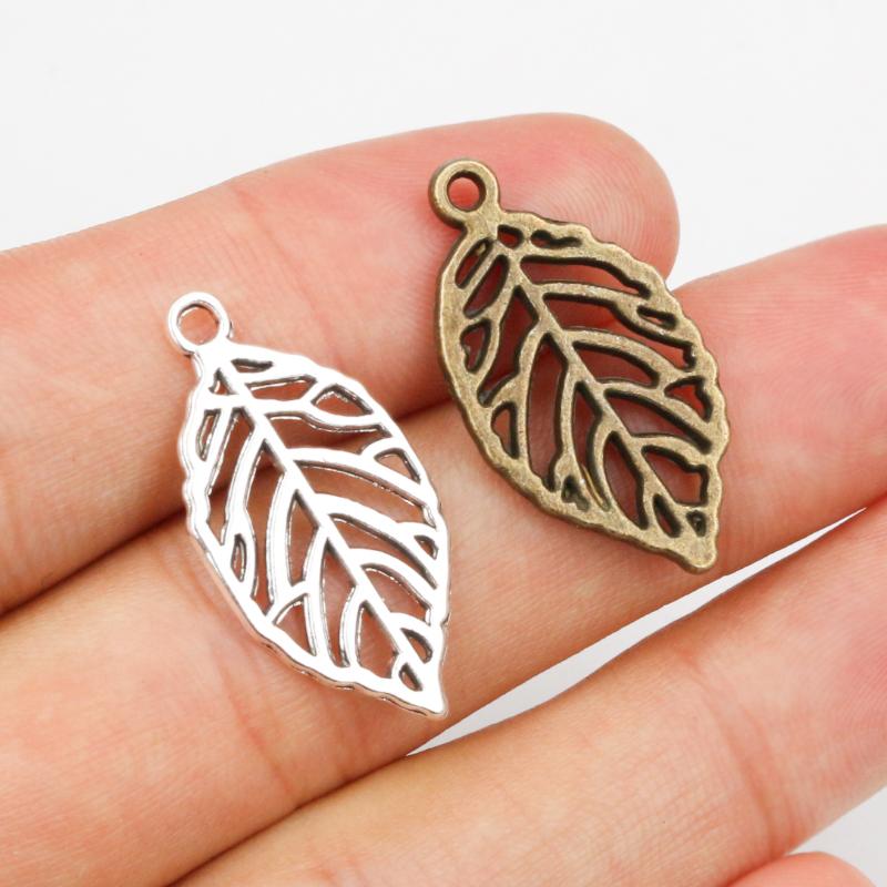 10-40pcs Alloy Metal Leaf Charms Pendant Crafts for Earrings Necklace Bracelet DIY Jewelry Making Accessories Findings