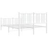 Metal Bed Frame with Headboard and Footboard White 120 x 200 cm