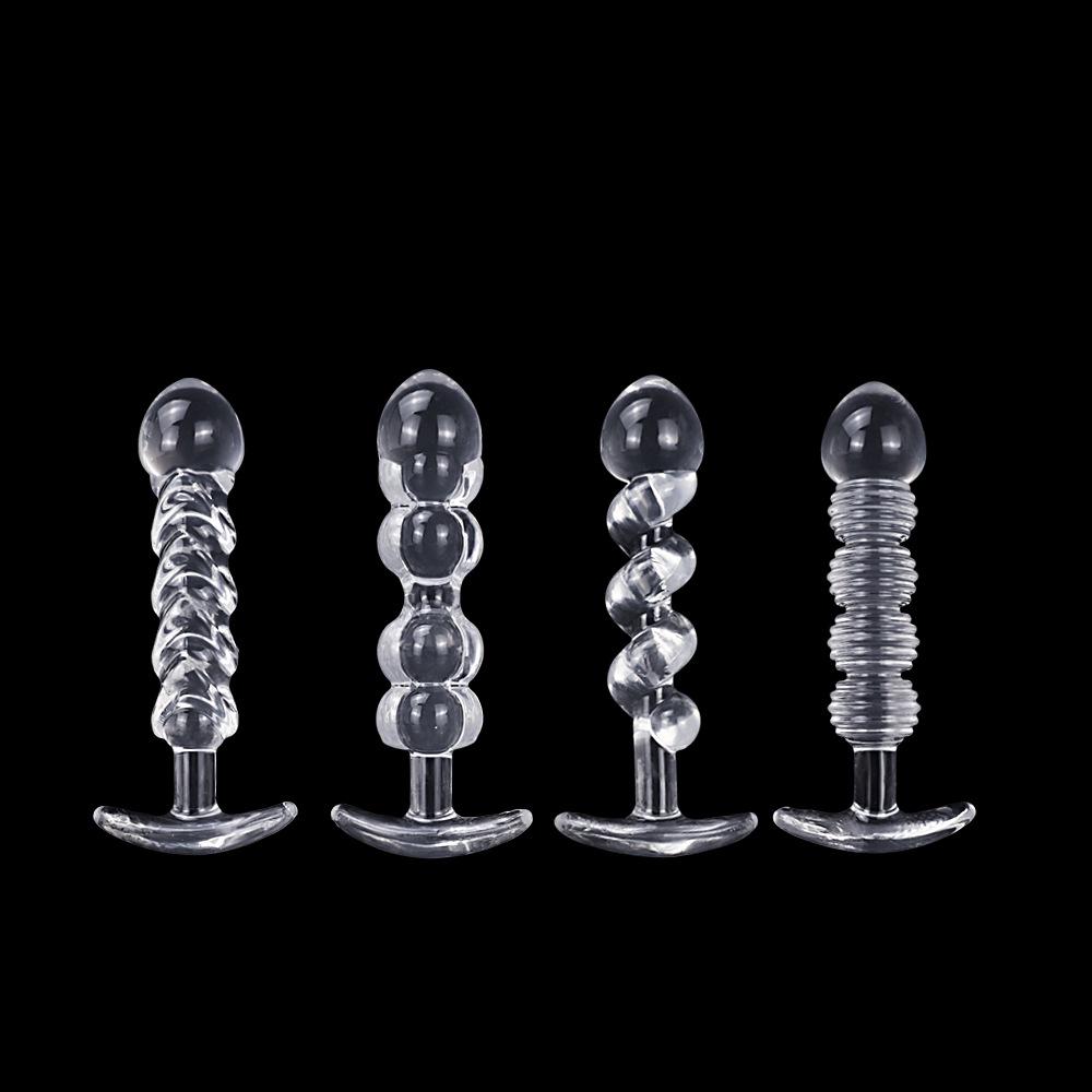 Crystal Backyard Beaded Anal Plug Set: Prostate Massager & Dilator