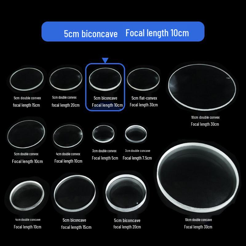 Physical Optics Set: Triangular Prism, Convex/Concave Lenses & Mirrors, Magnifying & Reducing Glasses