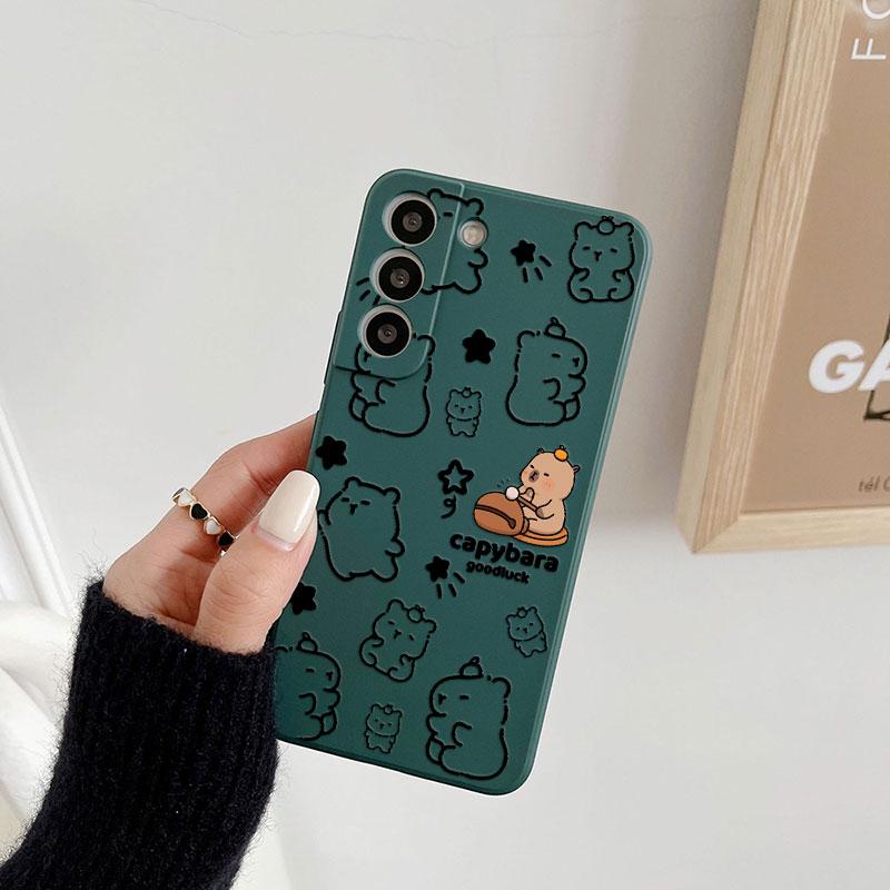 Cartoon Capybara Cute Phone Case For Samsung Galaxy S26 S25 Ultra S24 S23 S22 Plus S21 S20 FE S26Ultra A37 A57 5G Silicone Cover