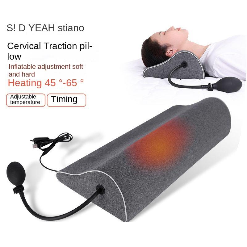 Inflatable Cervical Spine Pillow Ergonomic Orthopedic Memory Foam USB Hot Compress Pillows Neck Spine Heated Pillow For Sleeping