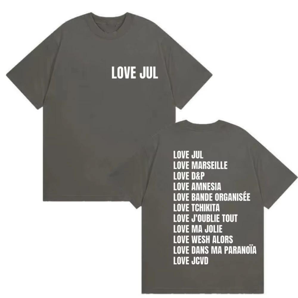 

Love Jul France Rapper 2025 Album Print T Shirt Men Women Vintage Fashion Short Sleeve T-shirts Casual Oversized Cotton T-shirts 4XL