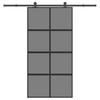 Vidaxl Sliding Door With Hardware, 102.5X205 Cm, Glass And Aluminum