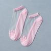 Ultra-thin Transparent Crystal Silk Socks Women Fashion Summer Harajuku Crew Socks Retro Flower Streetwear Elastic Long Socks