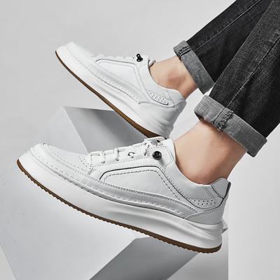 Modne ręcznie robione buty do chodzenia sznurowane, pasujące do wszystkiego, płaskie buty, męskie buty typu skate ze skóry naturalnej, męskie wygodne buty sportowe outdoorowe