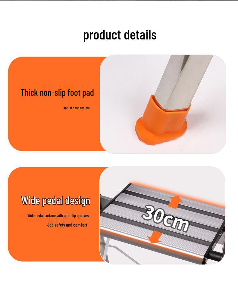 Multifunctional Foldable Non-Slip Aluminum Ladder for Outdoor Stairwells