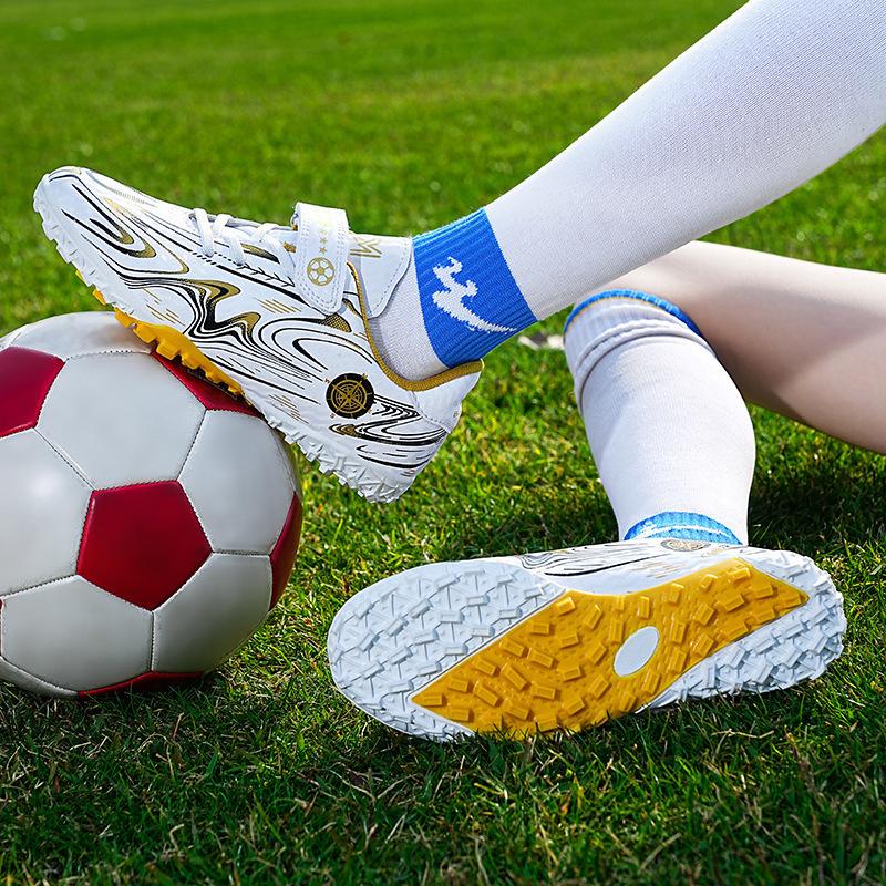 Children's Youth Shredded Nails Football Shoes Boys Students Middle School Children's Game Football Shoes Lawn Training Shoes Velcro
