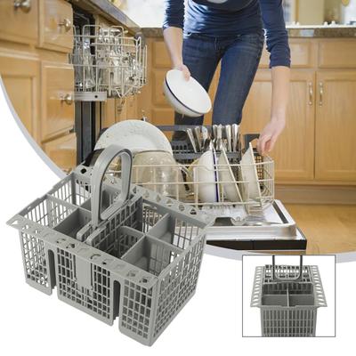 Panier à couverts pour lave-vaisselle Pour Bauknecht Plastique Remplacement Poignée ronde Panier à couverts Gris Fournitures de rangement 1 pièce