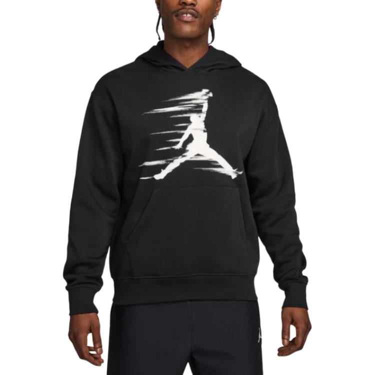 Jordan Logo Printed Pattern Hoodie Men hoodies Black FV7227-010