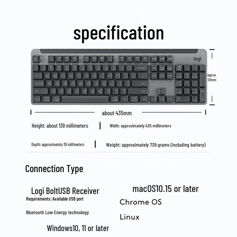 Logitech K865 Wireless Dual-Mode Mechanical Keyboard