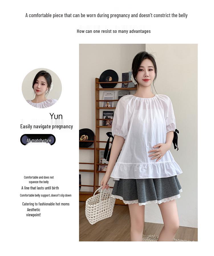 Women's Maternity Ballet Style Summer Shorts - Casual, Loose, Slimming Air Cotton Outerwear