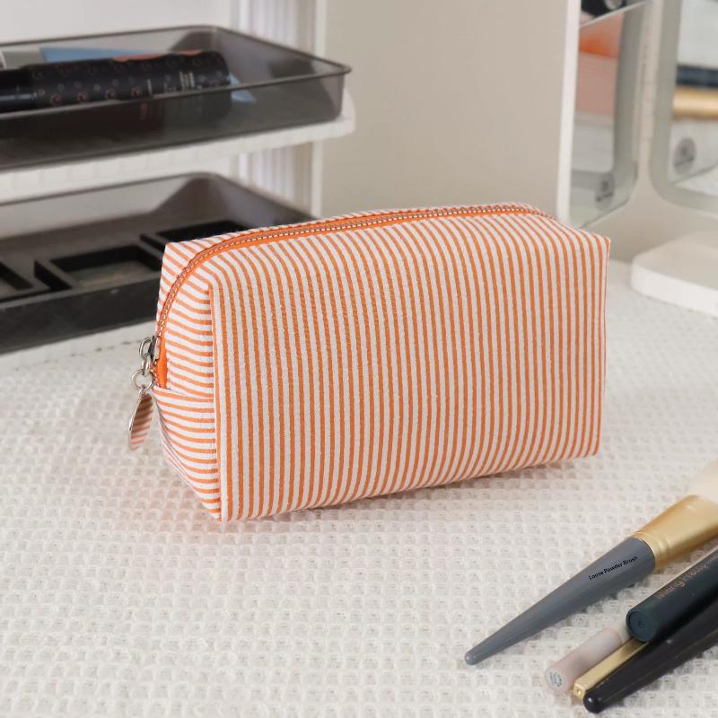 

Свежая Простая Полосатая Косметичка Большой Вместимости Сумка для Макияжа Пенал Дорожные Сумки для Туалетных Принадлежностей Косметичка для Хранения Туалетных Принадлежностей