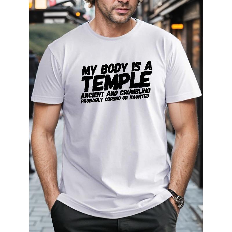

Европейский размер Плюс Размер Модная Мужская Футболка с Принтом Мое Тело - Храм , Спортивная Повседневная Футболка с Коротким Рукавом, Подарок, Летние Топы для Крупных и Высоких 2XL белый