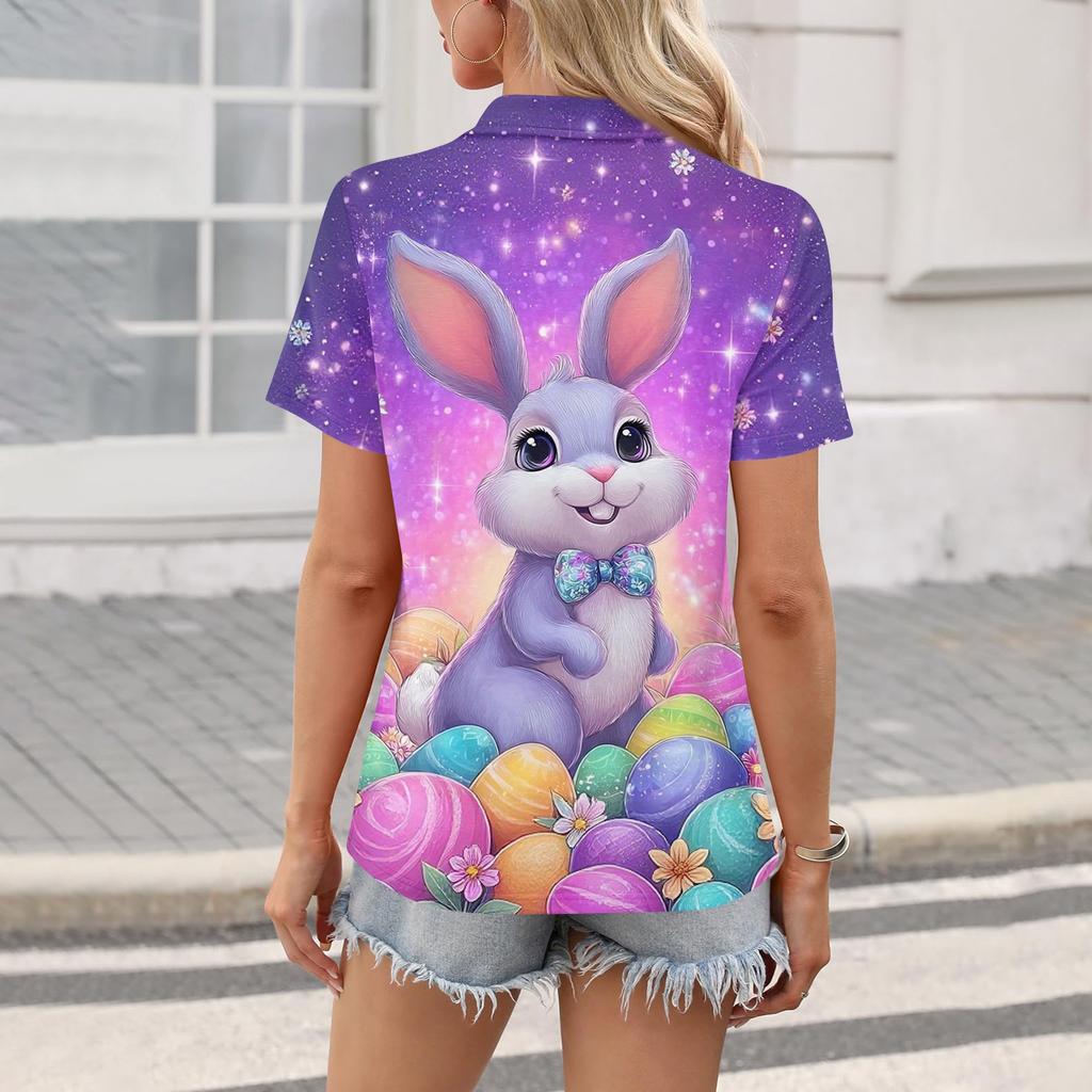 Damenmode Lässig Revers Kurzarm Farbe Hemd Damen Up Tops
