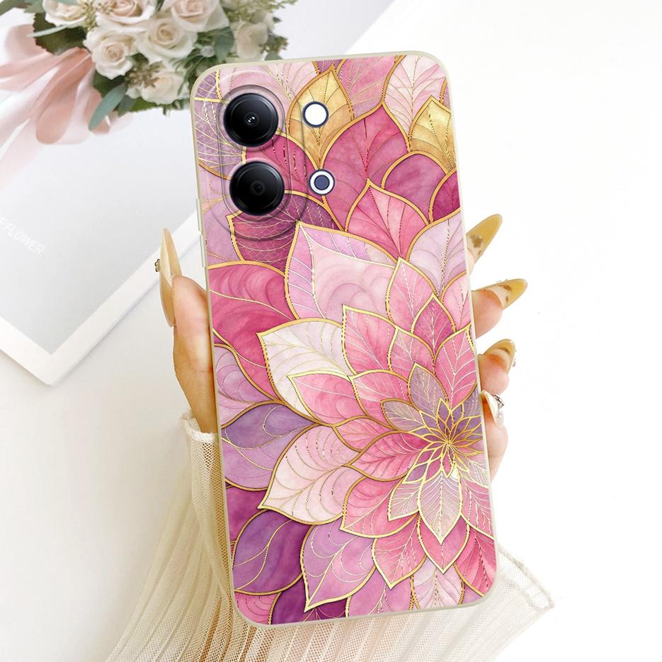 For Vivo Y05 4G Case New Luxury Bow Love Heart Painted Cover Soft TPU Phone Case For Vivo Y11d Y 05 VivoY05 VivoY11d Fundas Bags