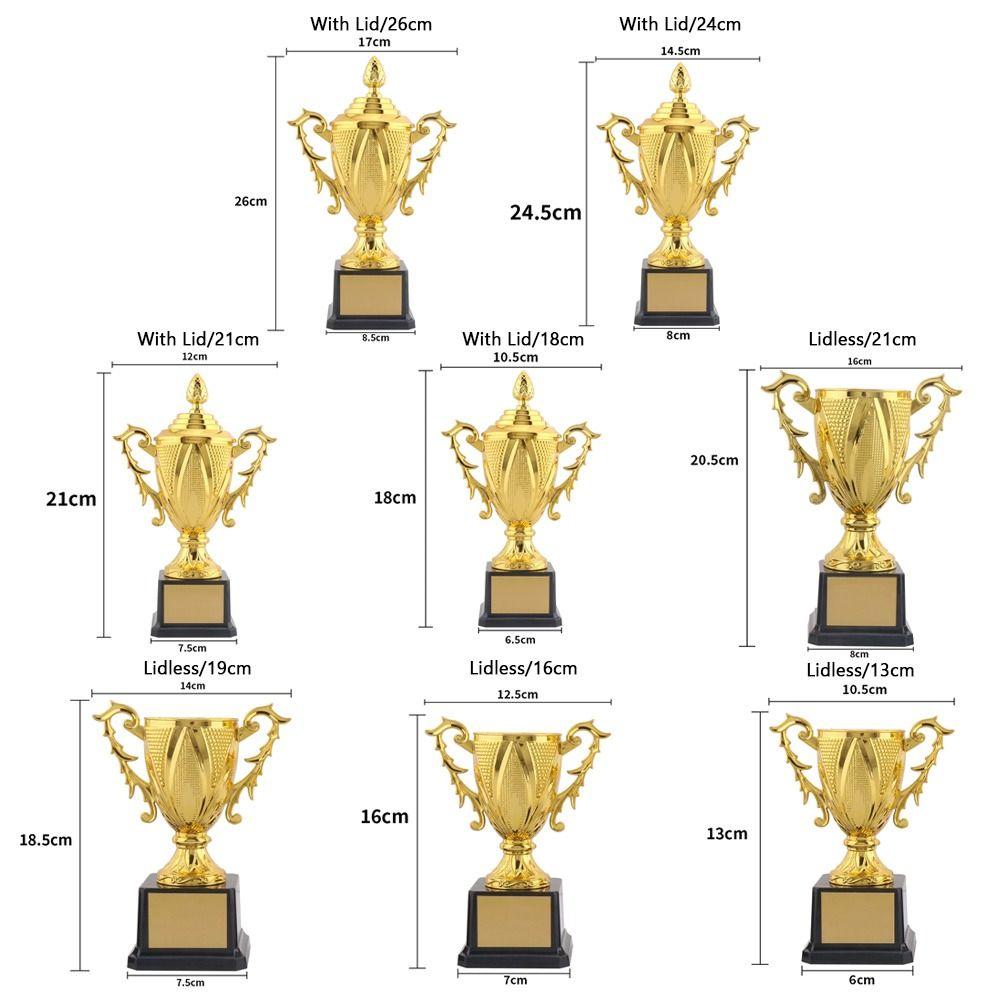 Goldfarbene Metalltrophäe Große Größe Individuell Gestaltbar Champion-Trophäe Kinderspielzeug Bastelspielzeug Pokal Wettbewerb Fußball