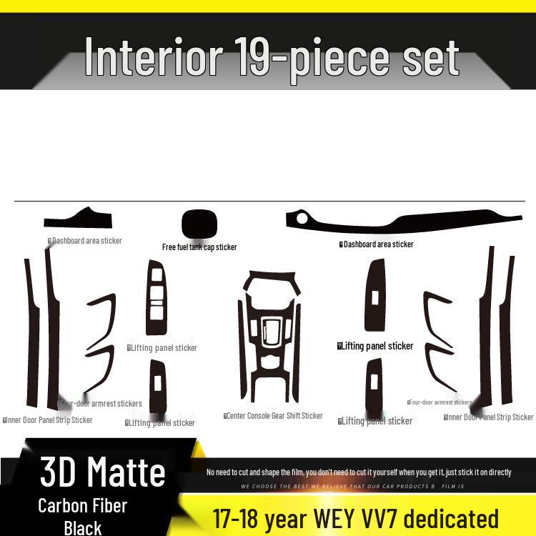 Carbon Fiber Interior Sticker for 17-21 WEY VV5 VV6 VV7S - Center Console Decoration P8