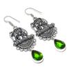 Natural Peridot Gemstone Handmade 925 Sterling Silver Jewelry Earring 2.64" AEE-11224