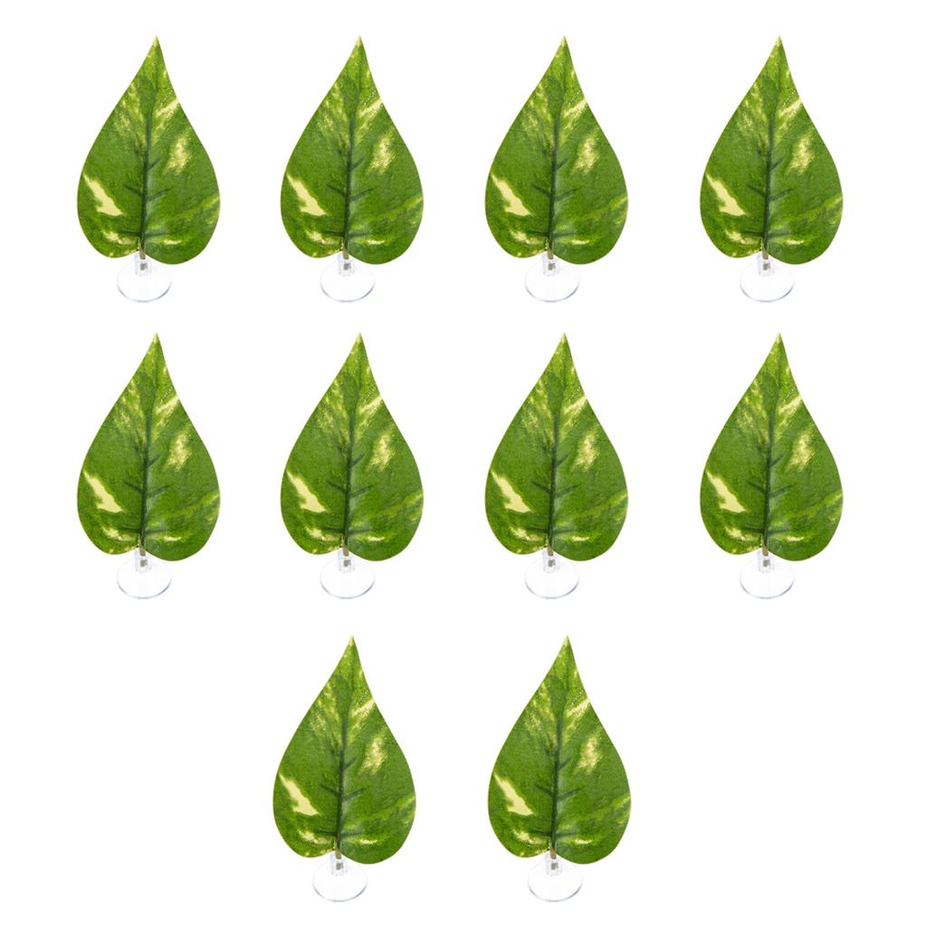 Artificial Leaves Decorative Plant with Suction Cup Colorful Leaf Decors for Fish Tanks Ornaments Plant for Terrarium