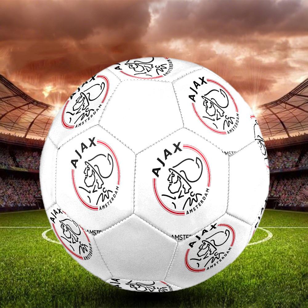 1PC AFC Ajax Poster Size 5 Soccer Ball PrahaIndoor Soccer Ball Colorful All Ages Machine Stitched PVC Competition Ready Durable High-Bounce