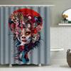 Artistic Decor Shower Curtain Featuring A Gothic Skull Woman With Red Roses Perfect For Halloween Or Day Of The Dead Celebration