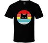 Cat Peaking Vintage Sunrise Cat Lover T Shirt